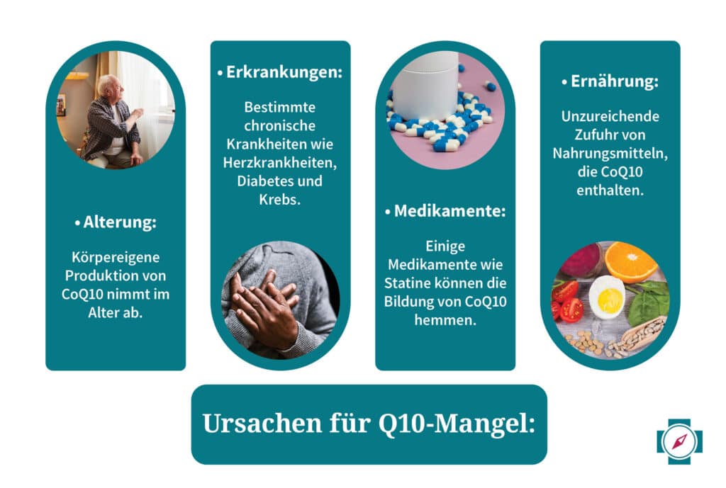 Q10 Wirkung Muskeln - Ursachen für Q10-Mangel