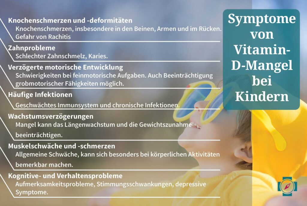 Symptome von Vitamin-D-Mangel bei Kindern